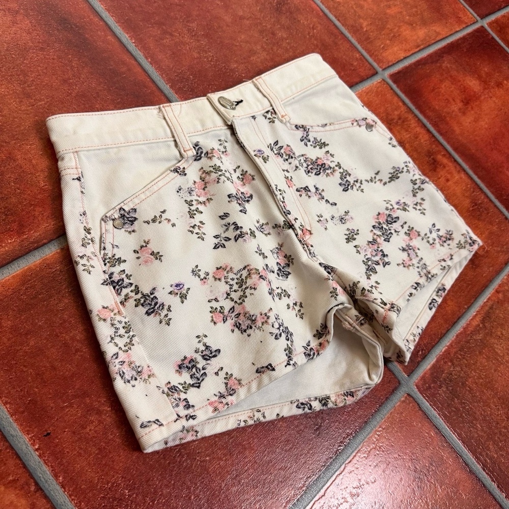Rag and Bone Unique Floral Denim Shorts Size 24